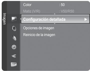 Color : 50 Matiz (V/R) : V50/R50 Configuración detallada Opciones de imagen Reinicio de la imagen