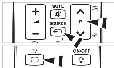 MUTE SOURCE P TV ON/OFF