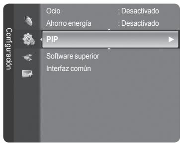 Ocio : Desactivado Ahorro energía : Desactivado PIP Software superior Interfaz común