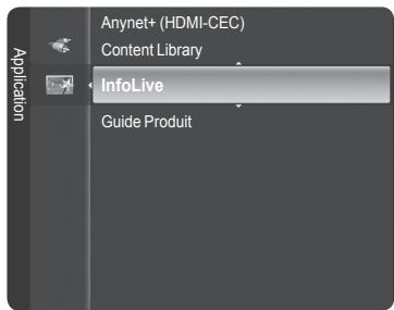 Application Anynet+ (HDMI-CEC) Content Library InfoLive Guide Produit