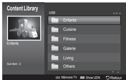 Content Library USB € 1,11.39 Enfants Cuisine Fitness Galerie Living Others Sub Item : 2 Mémoire TV Show UDN Retour
