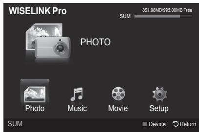 WISELINK Pro SUM 851.98MB/995.00MB Free PHOTO Photo Music Movie Setup SUM Device Return