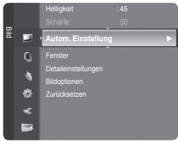 Helligkeit : 45 Scharfe : 50 Autom. Einstellung Fenster Detaileinstellungen Bildoptionen Zurücksetzen
