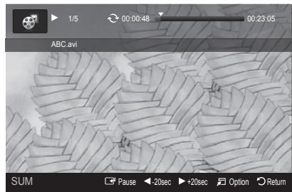SAMSUNG PS50A756 - Playing a movie file - 1