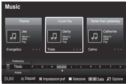 Music Thanks Jee Album 1 2006 Pop Energetico I Love You Darby Album 2 2006 Pop Triste Better than yesterday Catherine Album 3 2008 Pop Calmo Preferenza Titolo F G H J L P S T V Artistia SUM Disposit Impostazioni pref Selezione Salta Opzione