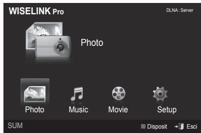 WISELINK Pro Photo Photo Music Movie Setup SUM Disposit → Esci DLNA: Server
