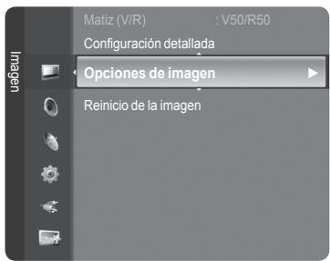 Matiz (V/R) : V50/R50 Configuración detallada Opciones de imagen Reinicio de la imagen