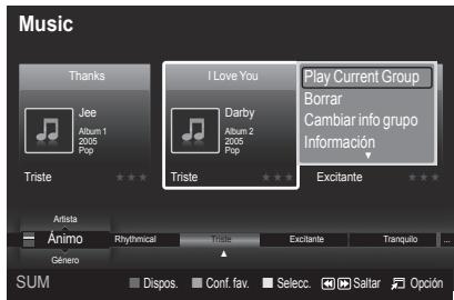 Music Thanks Jee Album 1 2005 Pop I Love You Darby Album 2 2005 Pop Play Current Group Borrar Cambiar info grupo Información Triste Triste Excante Artista Ánimo Rhythmicall Triste Excitante Tranquilo Género SUM Dispos Conf. fav. Selecc. Saltar Opción
