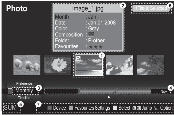 Photo image_1.jpg Month : Jan Date : Jan.01.2008 Color : Gray Composition : Folder : P-other Favourites : ★★★★ 1File(s) Selected 1 1 1 1 Monthly Timeline Jan Nov SUM Device Favourites Settings Select Jump Option