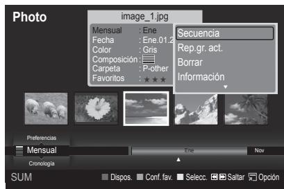 Photo image_1.jpg Mensual : Ene Fecha : Ene.01.2 Color : Gris Composición : Carpeta : P-other Favorites : ★★★ Secuencia Rep gr. act. Borrar Información Preferences Mensual Ene Nov Chronología Dispos. Conf. fav. Selec. Salar Opción