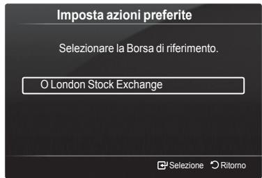 Imposta azioni preferite Selezionare la Borsa di riferimento. O London Stock Exchange