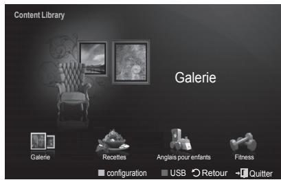Content Library Galerie Galerie Recettes Anglais pour enfants Fitness configuration USB Retour Quitter