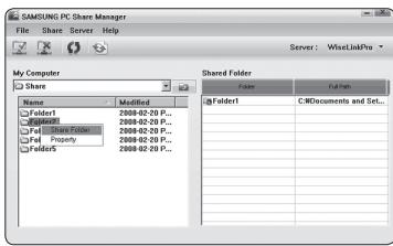 SAMSUNG PS50A756 - Sharing a Folder - 2