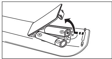 SAMSUNG PS50A756 - Instalación de las pilas en el mando a distancia - 1