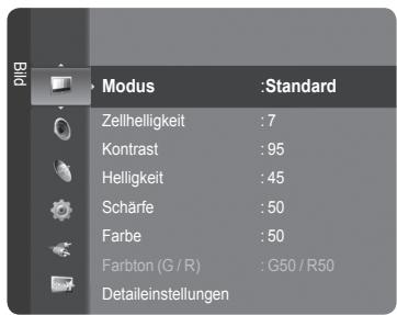 Modus :Standard Zellhelligkeit :7 Kontrast :95 Helligkeit :45 Schärfe :50 Farbe :50 Farbton (G / R) : G50 / R50 Detaileinstellungen
