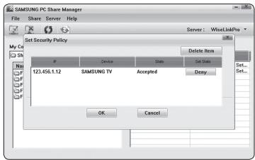 SAMSUNG PS50A756 - Impostazione dei permessi di accesso - 1