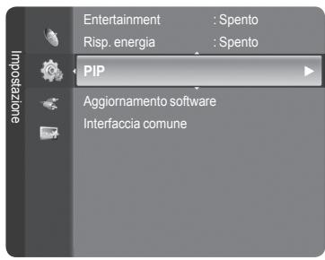 Impostazione Entertainment : Spento Risp. energia : Spento PIP Aggiornamento software Interfaccia comune