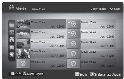 Videclar /Movie 01.avi 2 dsyni seçildi 1/1 Sayfa Movie 01.avi Jan.10.2010 Movie 02.avi Jan.10.2010 Movie 03.avi Jan.10.2010 Movie 04.avi Jan.10.2010 Movie 05.avi Jan.10.2010 Movie 06.avi Jan.10.2010 Movie 07.avi Jan.10.2010 Movie 08.avi Jan.10.2010 Movie 09.avi Jan.10.2010 Movie 10.avi Jan.10.2010 SUM A Cihazı Değlşir Seçim D Siralama Araçlar