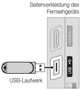 Seitenverkleidung des Fernsehgeräts HDMIN 3 USB-Laufwerk