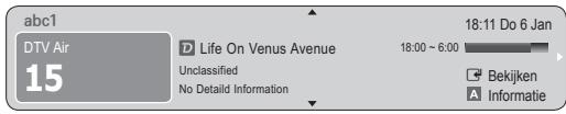 abc1 DTV Air 15 D Life On Venus Avenue Unclassified No Detail Information 18:11 Do 6 Jan 18:00 ~ 6:00 Bekijken Informatie