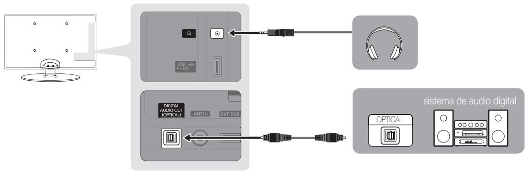 SAMSUNG UE-22C4010PW - Uso de una connexion de cable optico (digital) o de auriculares - 1