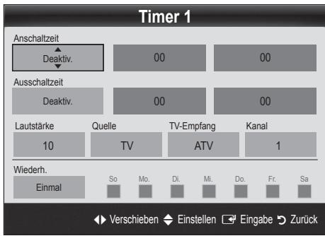 SAMSUNG UE-32C4000 - Einstellen des Ein / Ausschalttimers - 1