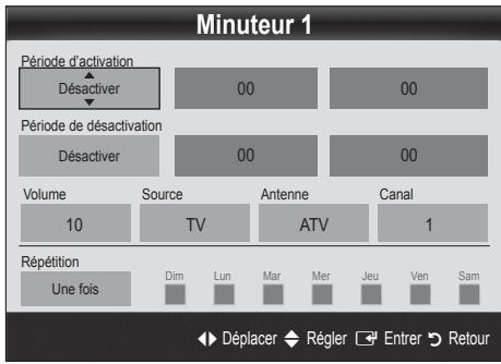 SAMSUNG UE-32C4000 - Réglage de la minuterie de mise en marche / arrêt - 1