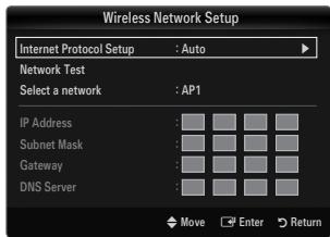 SAMSUNG UE-40B7020 - Wireless Network Setup-Auto - 1