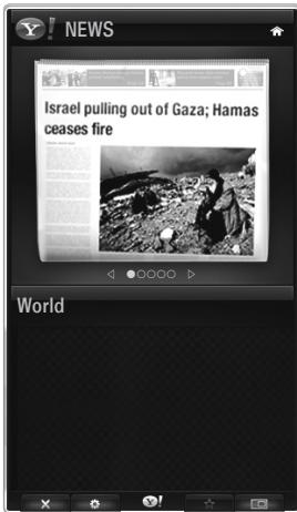 SAMSUNG UE-40B7020 - Using the Yahoo!® News Widget - 1