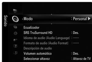 SAMSUNG UE-40B7020 - Modo  Estandar / Música / Película / Voz clara / Personal - 1