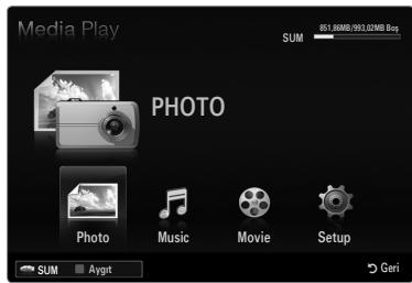 SAMSUNG UE-40B7020 - Media Play (USB &amp; DLNA) Menusüne girme - 1