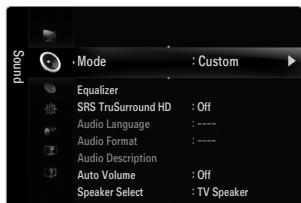 SAMSUNG UE-40B7020 - Mode  Standard / Music / Movie / Clear Voice / Custom - 1