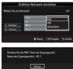 SAMSUNG UE-40B7020 - Verbinden mit WPS (Wi-Fi Protected Setup) - 1