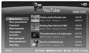 SAMSUNG UE-40B7020 - De YouTube-widget gebruiken - 1