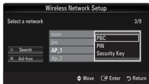 SAMSUNG UE-40B7020 - Povezava z uporabo WPS-ja (zašćitena nastavitev omrežja Wi-Fi) - 1