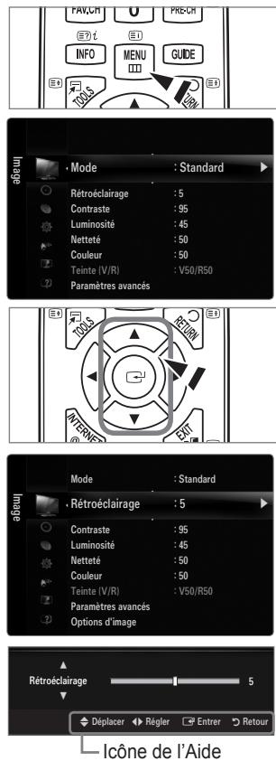 SAMSUNG UE-40B7020 - Maniement de I'affichage a I'ecran - 1