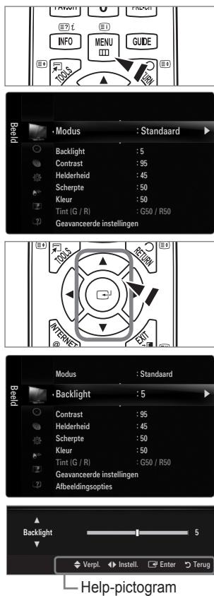 SAMSUNG UE-40B7020 - Met het schermmenu werken - 1
