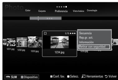 SAMSUNG UE-40B7020 - Extracción segura del dispositivo de memoria USB - 1