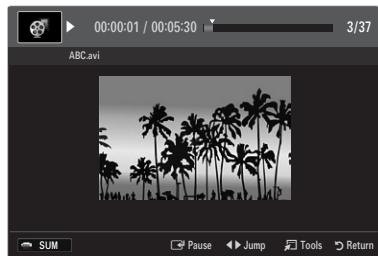 SAMSUNG UE-40B7020 - Playing a movie file - 1