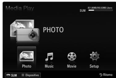 SAMSUNG UE-40B7020 - Accesso al menu Media Play (USB &amp; DLNA) - 1