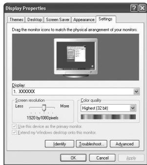 SAMSUNG UE-40B7020 - PC Yaziliminizin Ayarlanmasi (Windows XP'ye gore) - 1
