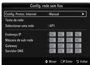 SAMSUNG UE-40B7020 - Config. rede sem fios-Manual - 1