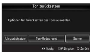 SAMSUNG UE-40B7020 - Ton zusückensetzen  Alle zusückensetzen / Ton-Modus reset / Storno - 1