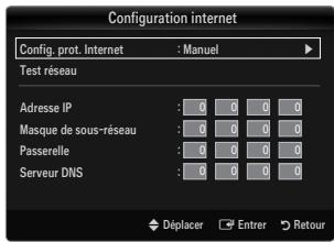 SAMSUNG UE-40B7020 - Configuration internet-Manuel - 1