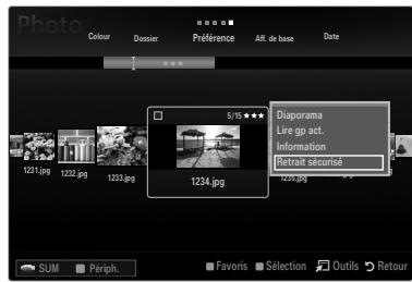 SAMSUNG UE-40B7020 - Retrait d'une unité de stockage USB en toute sécurité - 3