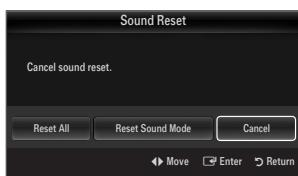 SAMSUNG UE-40B7020 - Sound Reset  Reset All/Reset Sound Mode/Cancel - 1