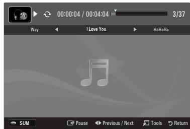 SAMSUNG UE-40B7020 - Playing the selected music files - 1