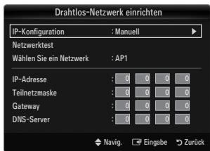 SAMSUNG UE-40B7020 - Drahtlos-Netzwerk einrichten-Manuell - 1