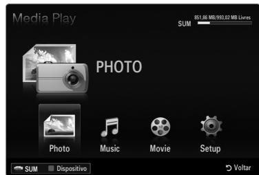 SAMSUNG UE-40B7020 - Entrar no menu Media Play (USB &amp; DLNA) - 1