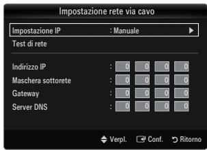 SAMSUNG UE-40B7020 - Impostazione rete via cavo - Manuale - 1